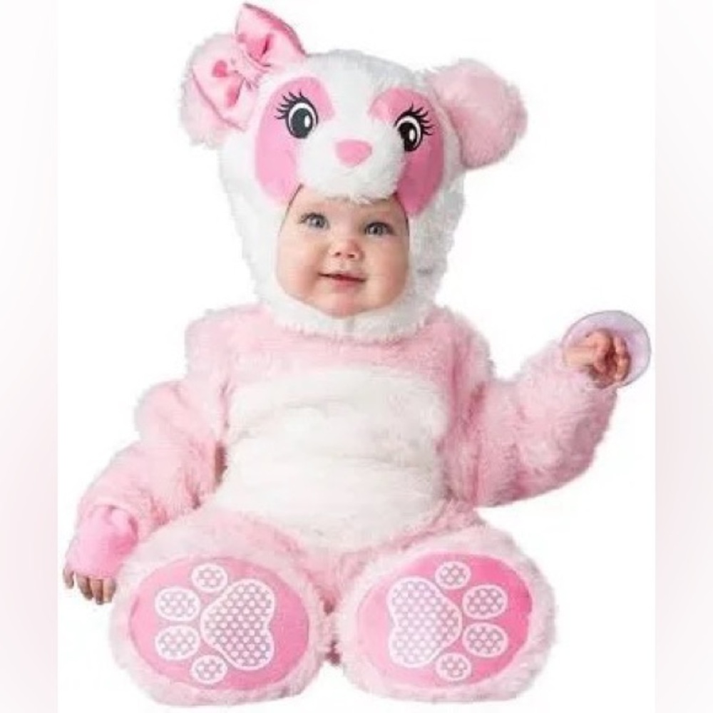Pink and White panda Bear Costume